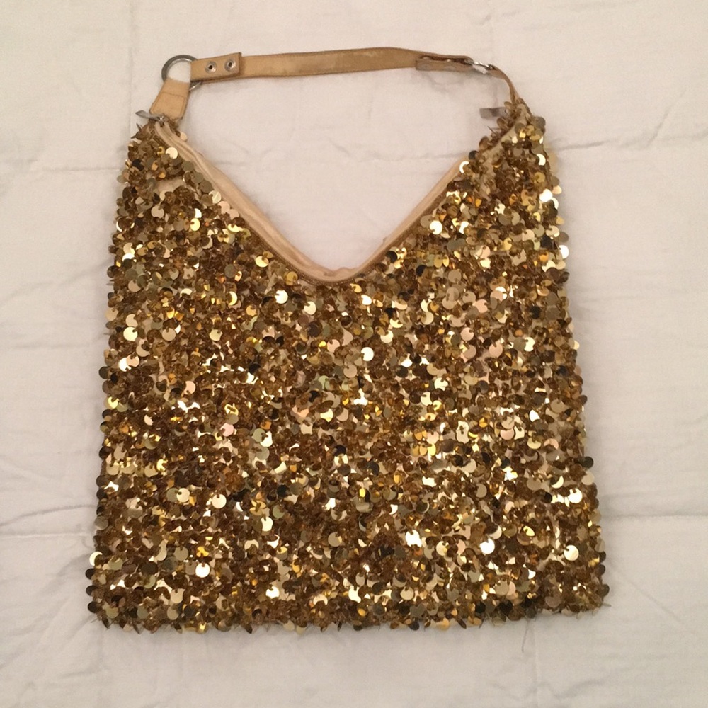 Gold Big Buddha Sequin Purse